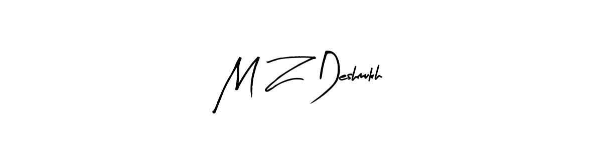 How to make M Z Deshmukh name signature. Use Arty Signature style for creating short signs online. This is the latest handwritten sign. M Z Deshmukh signature style 8 images and pictures png