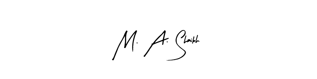 Similarly Arty Signature is the best handwritten signature design. Signature creator online .You can use it as an online autograph creator for name M. A. Shaikh. M. A. Shaikh signature style 8 images and pictures png