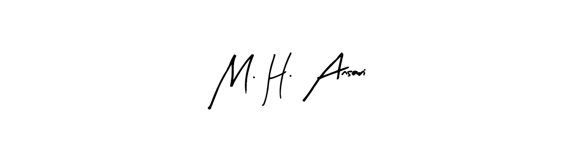 The best way (Arty Signature) to make a short signature is to pick only two or three words in your name. The name M. H. Ansari include a total of six letters. For converting this name. M. H. Ansari signature style 8 images and pictures png