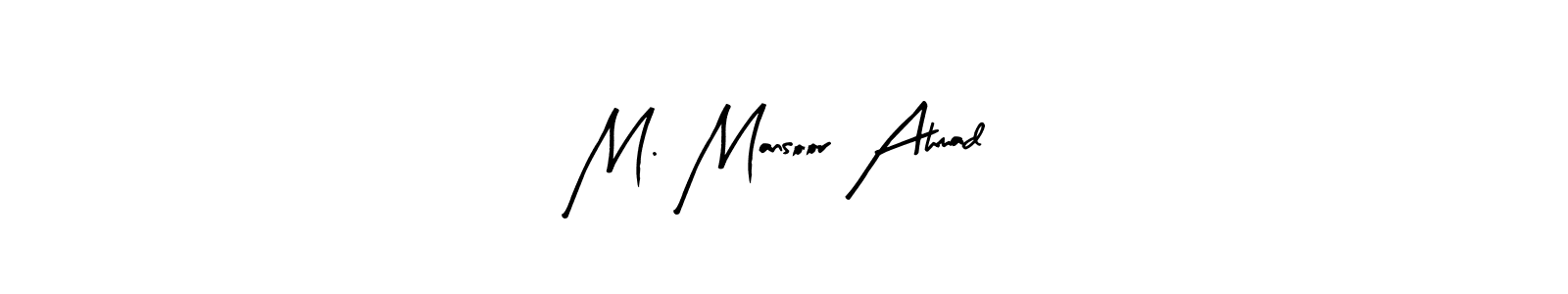 Arty Signature is a professional signature style that is perfect for those who want to add a touch of class to their signature. It is also a great choice for those who want to make their signature more unique. Get M. Mansoor Ahmad name to fancy signature for free. M. Mansoor Ahmad signature style 8 images and pictures png