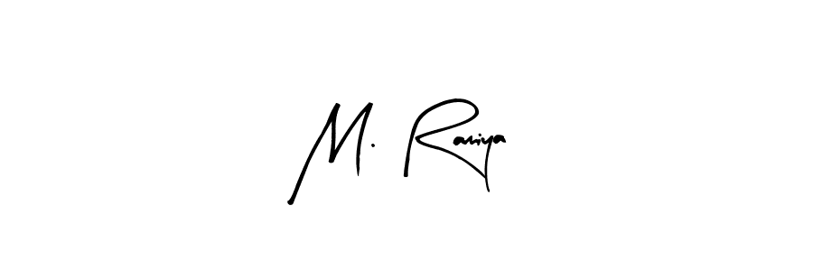 How to make M. Ramiya name signature. Use Arty Signature style for creating short signs online. This is the latest handwritten sign. M. Ramiya signature style 8 images and pictures png