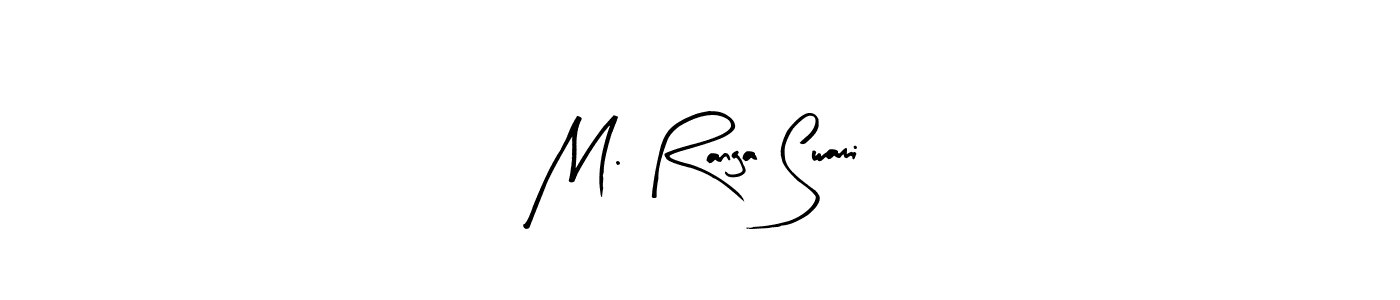 Similarly Arty Signature is the best handwritten signature design. Signature creator online .You can use it as an online autograph creator for name M. Ranga Swami. M. Ranga Swami signature style 8 images and pictures png