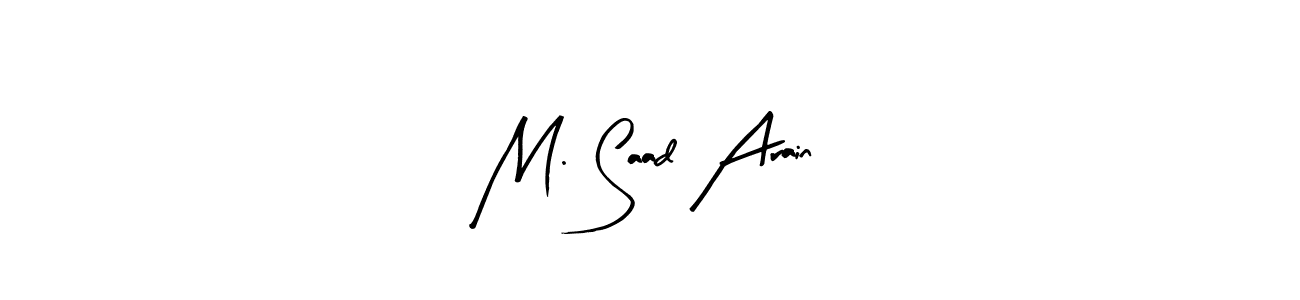 Arty Signature is a professional signature style that is perfect for those who want to add a touch of class to their signature. It is also a great choice for those who want to make their signature more unique. Get M. Saad Arain name to fancy signature for free. M. Saad Arain signature style 8 images and pictures png