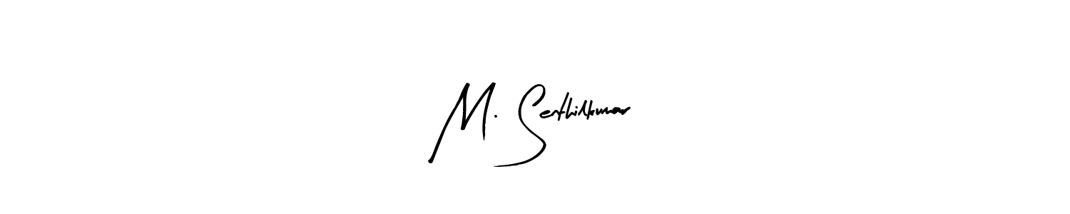 How to make M. Senthilkumar name signature. Use Arty Signature style for creating short signs online. This is the latest handwritten sign. M. Senthilkumar signature style 8 images and pictures png