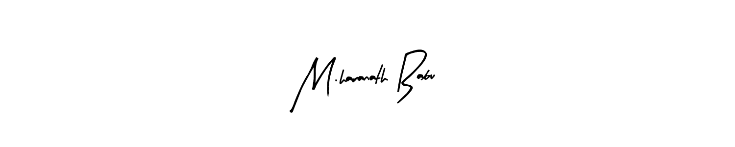 How to make M.haranath Babu name signature. Use Arty Signature style for creating short signs online. This is the latest handwritten sign. M.haranath Babu signature style 8 images and pictures png