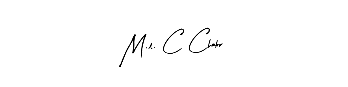 How to make M.l. C Chakr name signature. Use Arty Signature style for creating short signs online. This is the latest handwritten sign. M.l. C Chakr signature style 8 images and pictures png