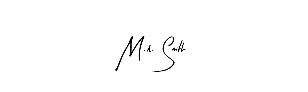 Create a beautiful signature design for name M.l. Smith. With this signature (Arty Signature) fonts, you can make a handwritten signature for free. M.l. Smith signature style 8 images and pictures png