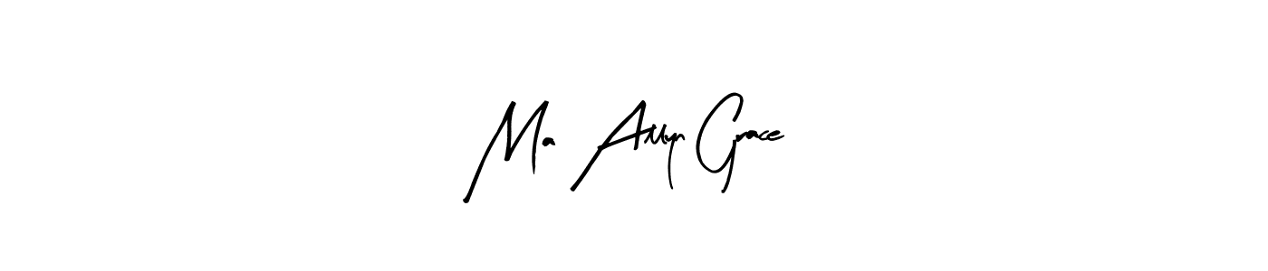 See photos of Ma Allyn Grace official signature by Spectra . Check more albums & portfolios. Read reviews & check more about Arty Signature font. Ma Allyn Grace signature style 8 images and pictures png