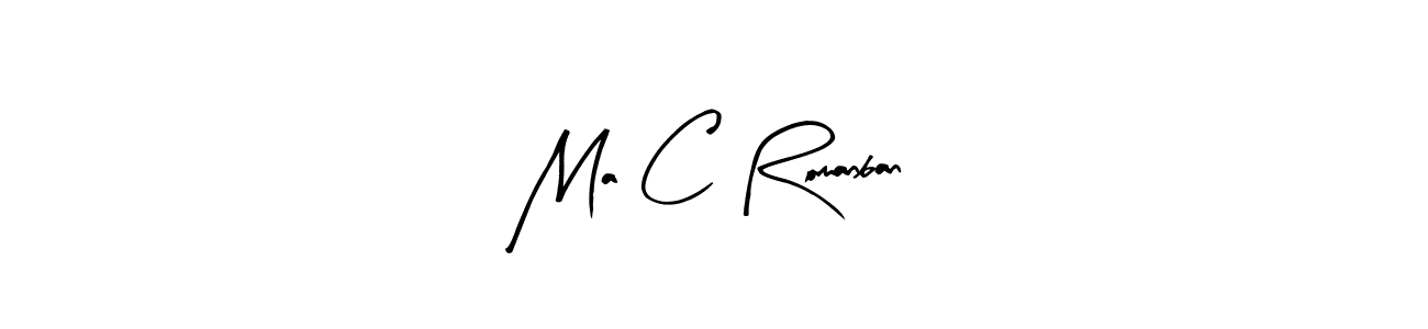 Similarly Arty Signature is the best handwritten signature design. Signature creator online .You can use it as an online autograph creator for name Ma C Romanban. Ma C Romanban signature style 8 images and pictures png