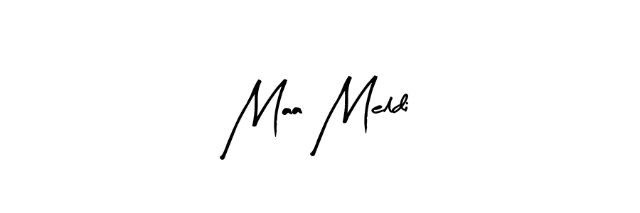 The best way (Arty Signature) to make a short signature is to pick only two or three words in your name. The name Maa Meldi include a total of six letters. For converting this name. Maa Meldi signature style 8 images and pictures png