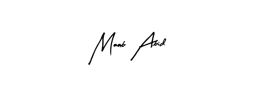 Arty Signature is a professional signature style that is perfect for those who want to add a touch of class to their signature. It is also a great choice for those who want to make their signature more unique. Get Maab Abid name to fancy signature for free. Maab Abid signature style 8 images and pictures png