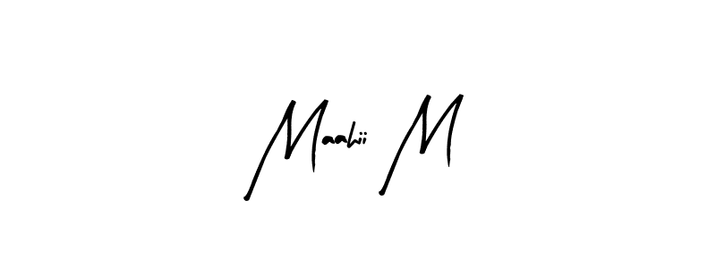 Use a signature maker to create a handwritten signature online. With this signature software, you can design (Arty Signature) your own signature for name Maahii M. Maahii M signature style 8 images and pictures png