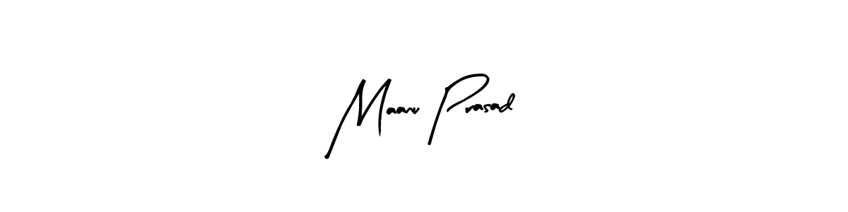 Create a beautiful signature design for name Maanu Prasad. With this signature (Arty Signature) fonts, you can make a handwritten signature for free. Maanu Prasad signature style 8 images and pictures png