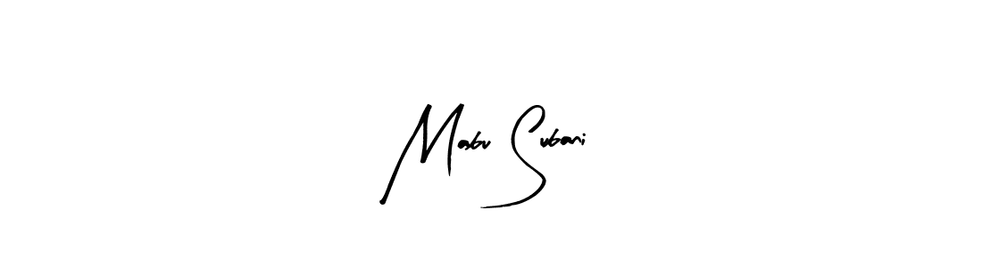 Also You can easily find your signature by using the search form. We will create Mabu Subani name handwritten signature images for you free of cost using Arty Signature sign style. Mabu Subani signature style 8 images and pictures png