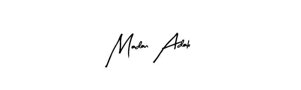 Design your own signature with our free online signature maker. With this signature software, you can create a handwritten (Arty Signature) signature for name Madan Adak. Madan Adak signature style 8 images and pictures png
