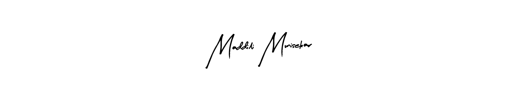 How to make Maddili Munisekar name signature. Use Arty Signature style for creating short signs online. This is the latest handwritten sign. Maddili Munisekar signature style 8 images and pictures png