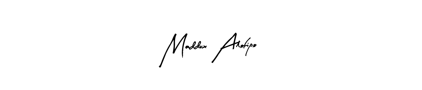 Use a signature maker to create a handwritten signature online. With this signature software, you can design (Arty Signature) your own signature for name Maddux Alofipo. Maddux Alofipo signature style 8 images and pictures png