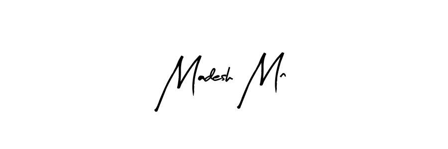 How to make Madesh Mn name signature. Use Arty Signature style for creating short signs online. This is the latest handwritten sign. Madesh Mn signature style 8 images and pictures png