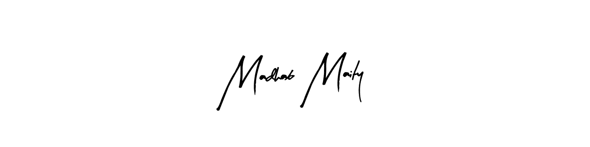 How to make Madhab Maity name signature. Use Arty Signature style for creating short signs online. This is the latest handwritten sign. Madhab Maity signature style 8 images and pictures png