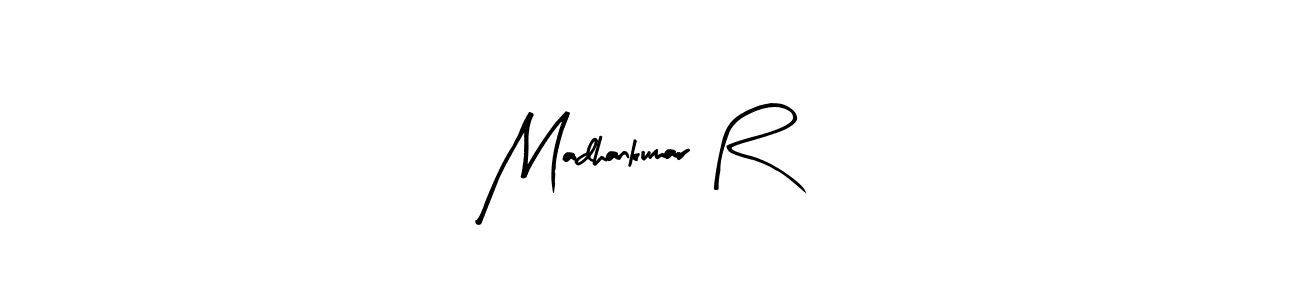 How to make Madhankumar R name signature. Use Arty Signature style for creating short signs online. This is the latest handwritten sign. Madhankumar R signature style 8 images and pictures png