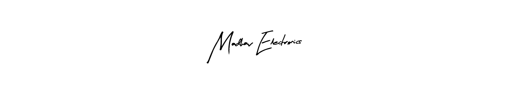 Also You can easily find your signature by using the search form. We will create Madhav Electronics name handwritten signature images for you free of cost using Arty Signature sign style. Madhav Electronics signature style 8 images and pictures png