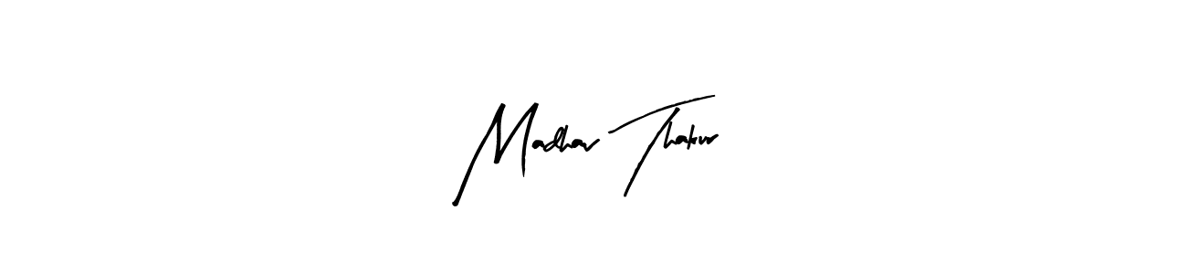 How to make Madhav Thakur name signature. Use Arty Signature style for creating short signs online. This is the latest handwritten sign. Madhav Thakur signature style 8 images and pictures png
