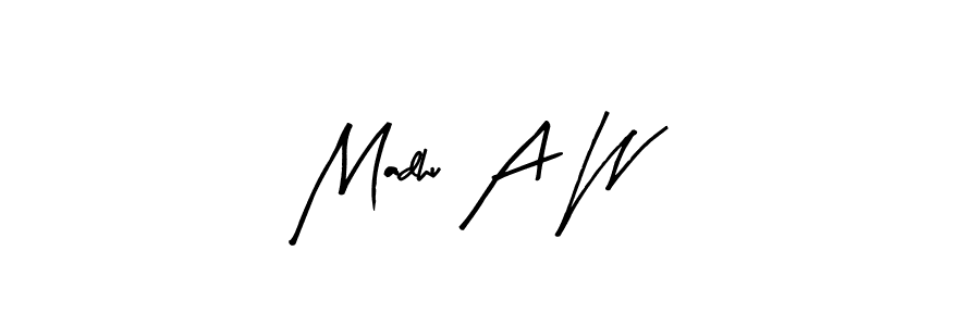 This is the best signature style for the Madhu A W name. Also you like these signature font (Arty Signature). Mix name signature. Madhu A W signature style 8 images and pictures png