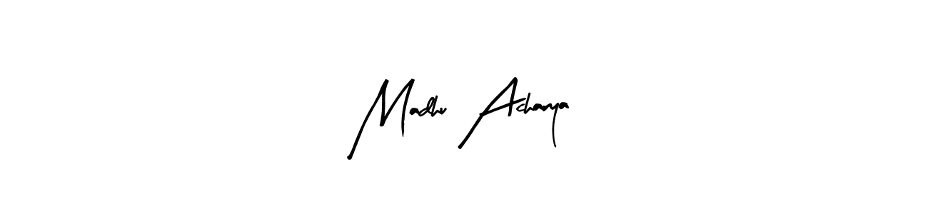 You can use this online signature creator to create a handwritten signature for the name Madhu Acharya. This is the best online autograph maker. Madhu Acharya signature style 8 images and pictures png