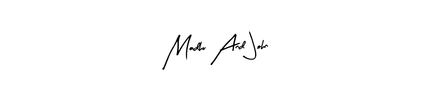 Also You can easily find your signature by using the search form. We will create Madhu And John name handwritten signature images for you free of cost using Arty Signature sign style. Madhu And John signature style 8 images and pictures png