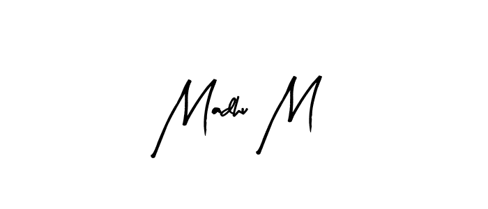 Arty Signature is a professional signature style that is perfect for those who want to add a touch of class to their signature. It is also a great choice for those who want to make their signature more unique. Get Madhu M name to fancy signature for free. Madhu M signature style 8 images and pictures png