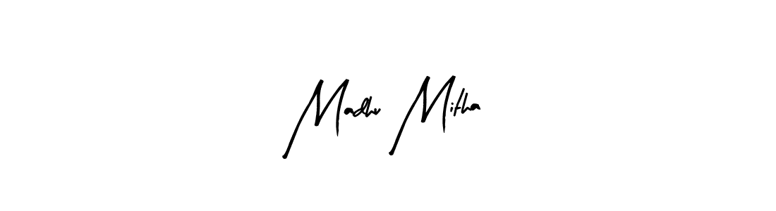 The best way (Arty Signature) to make a short signature is to pick only two or three words in your name. The name Madhu Mitha include a total of six letters. For converting this name. Madhu Mitha signature style 8 images and pictures png