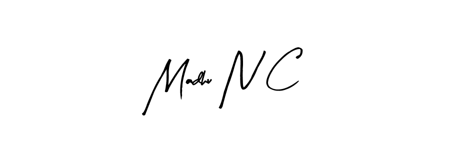 Design your own signature with our free online signature maker. With this signature software, you can create a handwritten (Arty Signature) signature for name Madhu N C. Madhu N C signature style 8 images and pictures png