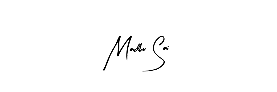 Arty Signature is a professional signature style that is perfect for those who want to add a touch of class to their signature. It is also a great choice for those who want to make their signature more unique. Get Madhu Sai name to fancy signature for free. Madhu Sai signature style 8 images and pictures png