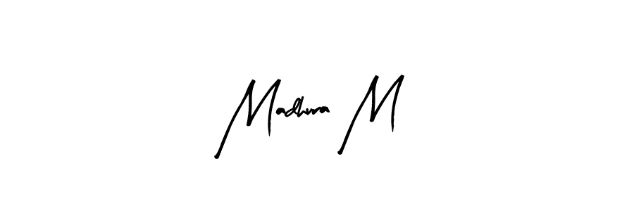 How to make Madhura M name signature. Use Arty Signature style for creating short signs online. This is the latest handwritten sign. Madhura M signature style 8 images and pictures png