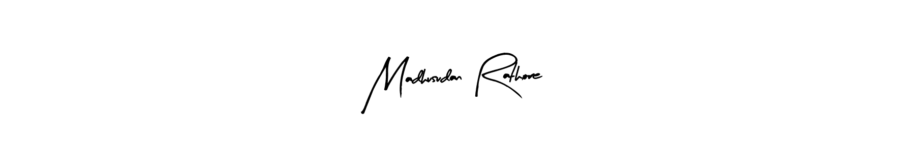 Design your own signature with our free online signature maker. With this signature software, you can create a handwritten (Arty Signature) signature for name Madhusudan Rathore. Madhusudan Rathore signature style 8 images and pictures png