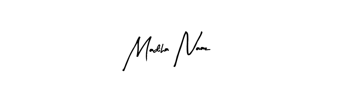 Make a beautiful signature design for name Madiha Naaz. With this signature (Arty Signature) style, you can create a handwritten signature for free. Madiha Naaz signature style 8 images and pictures png