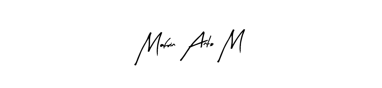 Similarly Arty Signature is the best handwritten signature design. Signature creator online .You can use it as an online autograph creator for name Mafrin Anto M. Mafrin Anto M signature style 8 images and pictures png