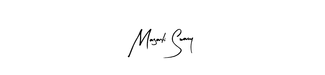 Use a signature maker to create a handwritten signature online. With this signature software, you can design (Arty Signature) your own signature for name Maganti Swamy. Maganti Swamy signature style 8 images and pictures png