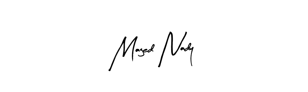 Maged Nady stylish signature style. Best Handwritten Sign (Arty Signature) for my name. Handwritten Signature Collection Ideas for my name Maged Nady. Maged Nady signature style 8 images and pictures png