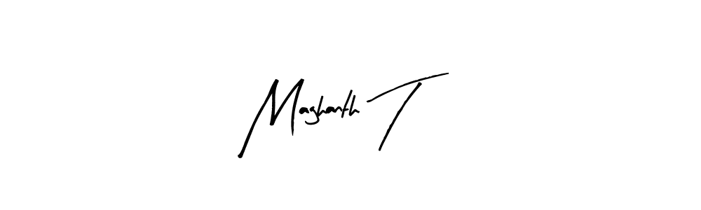 Maghanth T stylish signature style. Best Handwritten Sign (Arty Signature) for my name. Handwritten Signature Collection Ideas for my name Maghanth T. Maghanth T signature style 8 images and pictures png