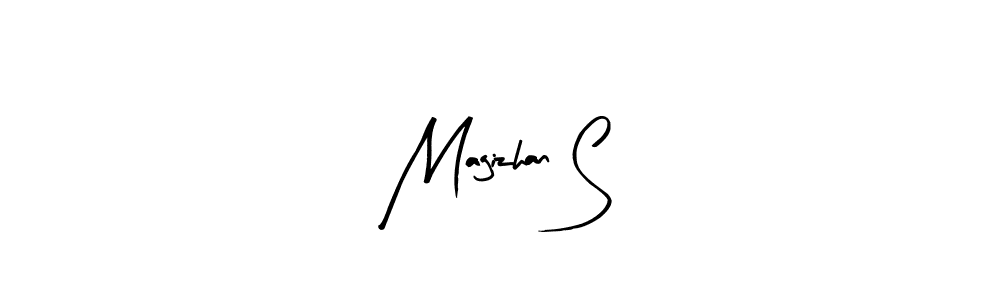 Also You can easily find your signature by using the search form. We will create Magizhan S name handwritten signature images for you free of cost using Arty Signature sign style. Magizhan S signature style 8 images and pictures png