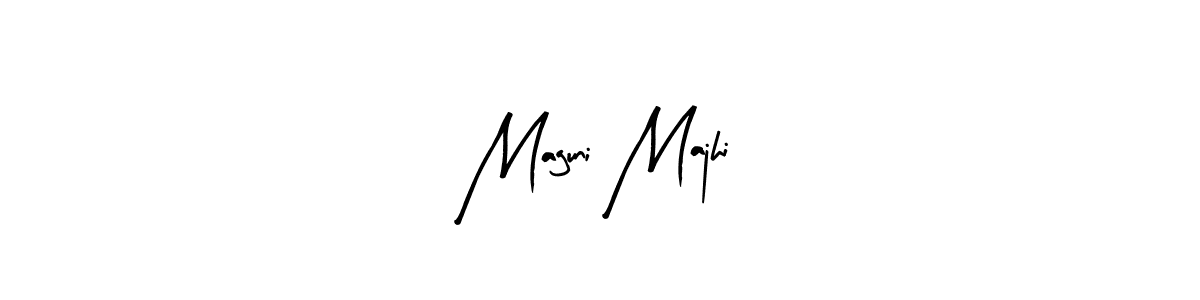 The best way (Arty Signature) to make a short signature is to pick only two or three words in your name. The name Maguni Majhi include a total of six letters. For converting this name. Maguni Majhi signature style 8 images and pictures png
