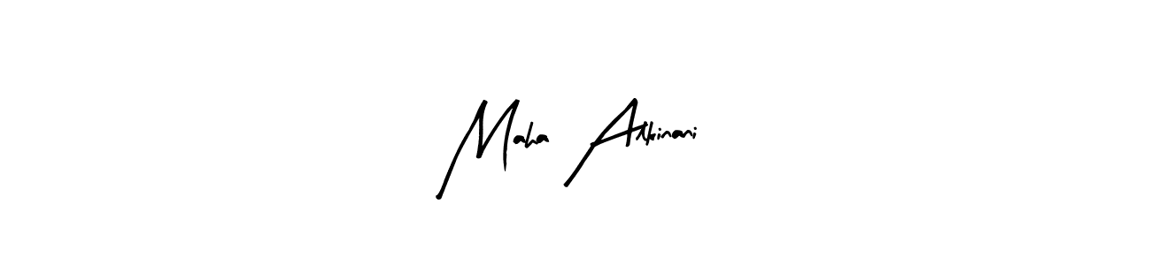 How to make Maha Alkinani name signature. Use Arty Signature style for creating short signs online. This is the latest handwritten sign. Maha Alkinani signature style 8 images and pictures png