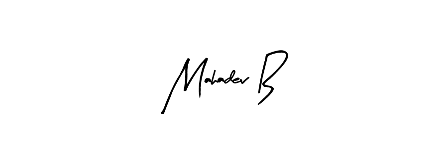 Use a signature maker to create a handwritten signature online. With this signature software, you can design (Arty Signature) your own signature for name Mahadev B. Mahadev B signature style 8 images and pictures png