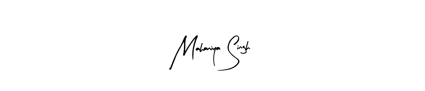 Design your own signature with our free online signature maker. With this signature software, you can create a handwritten (Arty Signature) signature for name Mahaniya Singh. Mahaniya Singh signature style 8 images and pictures png