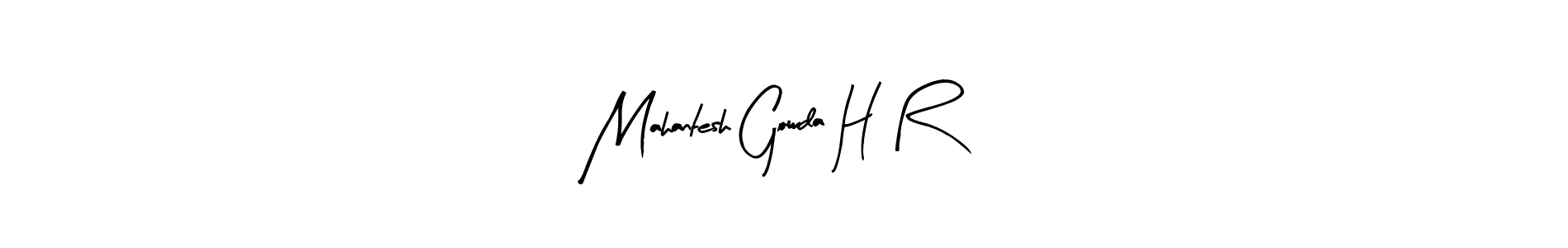 How to make Mahantesh Gowda H R name signature. Use Arty Signature style for creating short signs online. This is the latest handwritten sign. Mahantesh Gowda H R signature style 8 images and pictures png