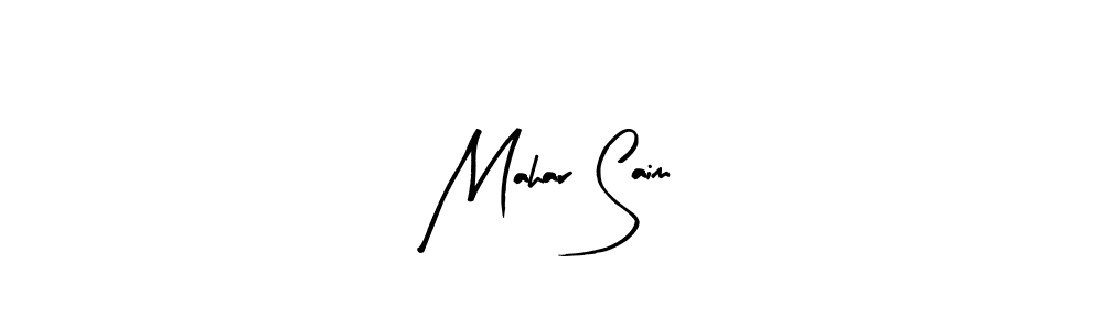 Make a beautiful signature design for name Mahar Saim. With this signature (Arty Signature) style, you can create a handwritten signature for free. Mahar Saim signature style 8 images and pictures png