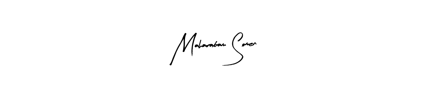 Similarly Arty Signature is the best handwritten signature design. Signature creator online .You can use it as an online autograph creator for name Maharabam Somen. Maharabam Somen signature style 8 images and pictures png