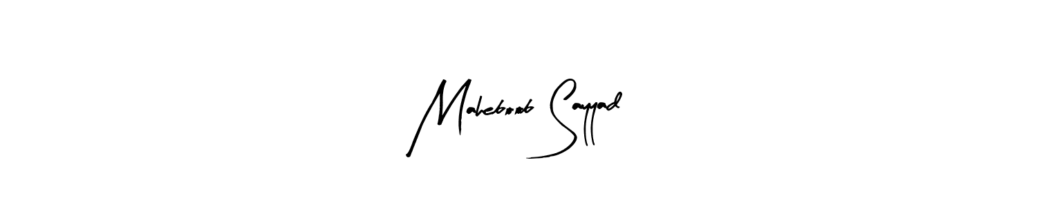 Similarly Arty Signature is the best handwritten signature design. Signature creator online .You can use it as an online autograph creator for name Maheboob Sayyad. Maheboob Sayyad signature style 8 images and pictures png