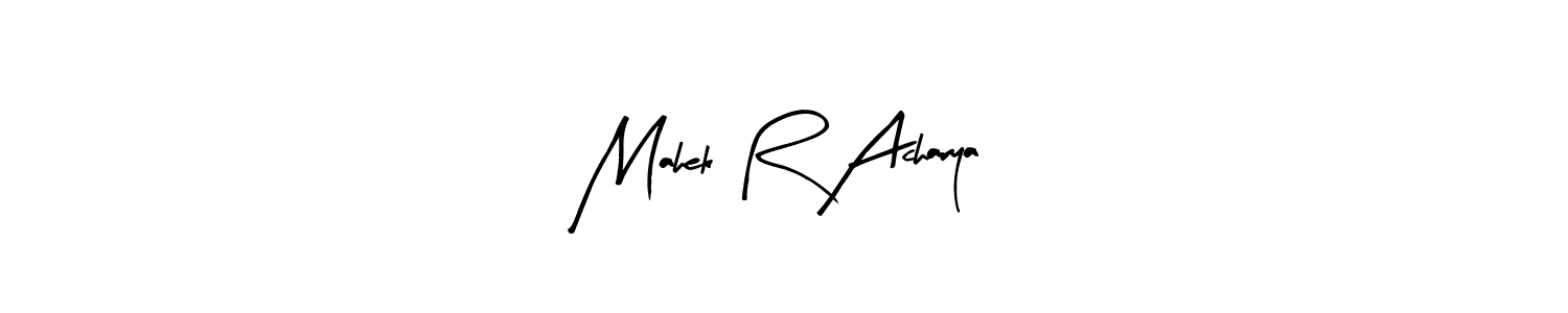 How to make Mahek R Acharya name signature. Use Arty Signature style for creating short signs online. This is the latest handwritten sign. Mahek R Acharya signature style 8 images and pictures png